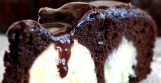 Шоколадный пирог с кокосово-творожными шариками