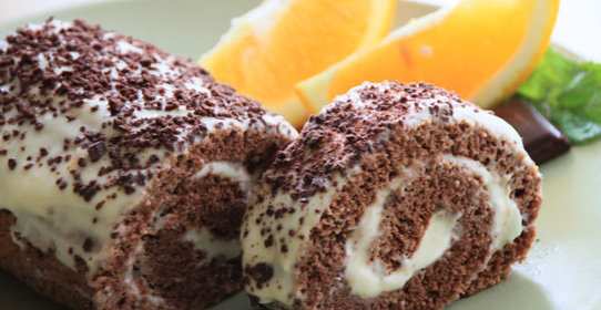 Шоколадно-апельсиновый рулет