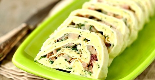 Рулет из лаваша с селедкой