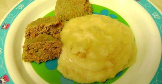 Детское печеночное суфле с овощным пюре