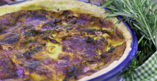 Пирог с лисичками и сыром