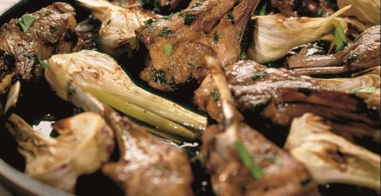 Баранина с молодым чесноком