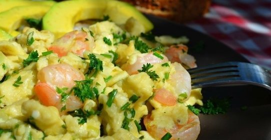 Омлет с креветками