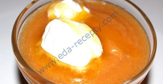 Десерт крем-пюре из тыквы с фруктами