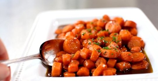 Морковь, глазированная в виски