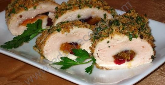Куриный рулет с курагой
