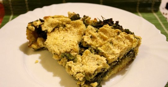 Кукурузный пирог с сыром и зеленью