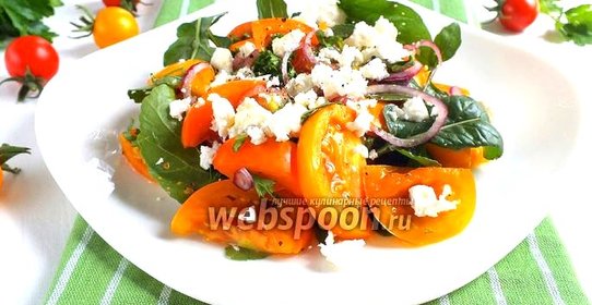 Салат из жёлтых томатов с фетой