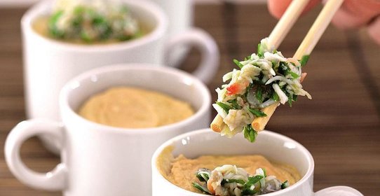 Яичный крем с крабами