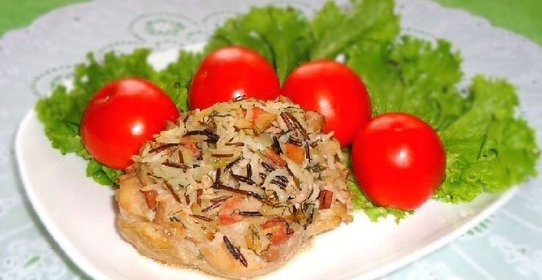 Куриные тарелочки с рисом и ветчиной