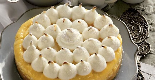 Лимонный пирог с итальянской меренгой