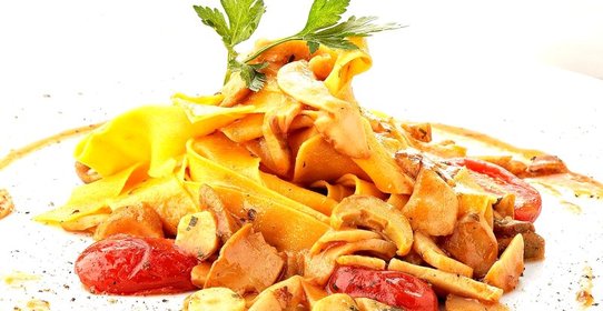 Папарделле с белыми грибами