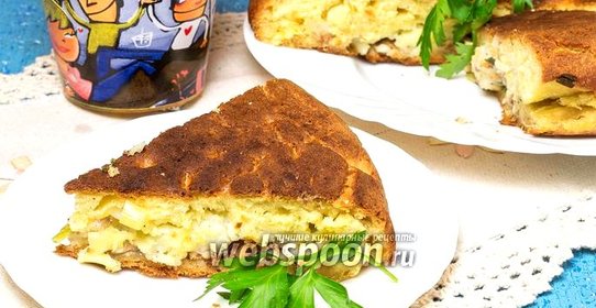 Пирог на кефире на сковороде