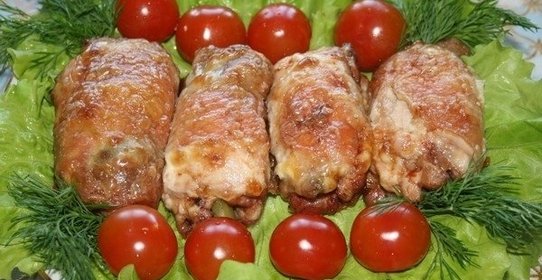 Рулетики из курицы со стручковой фасолью