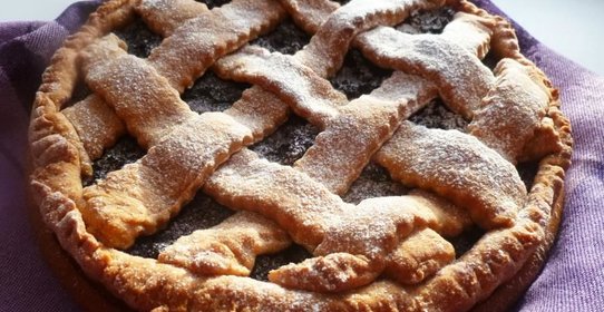 Постный пирог с черникой