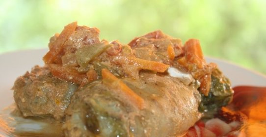 Весенние голубцы из фарша ассорти(свинина+курица+индейка) со свежей зеленью