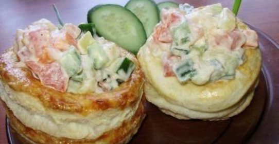 Волованы - тарталетки из слоеного теста