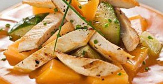 Салат из курицы с дыней