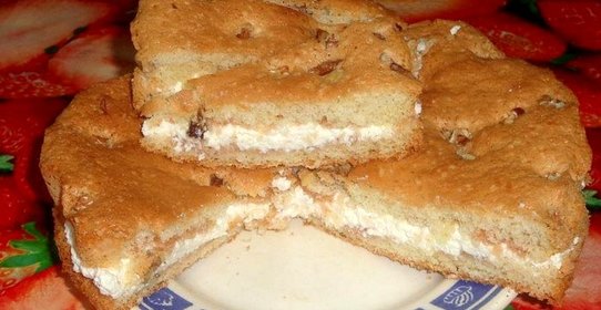 Ореховый пирог с творогом