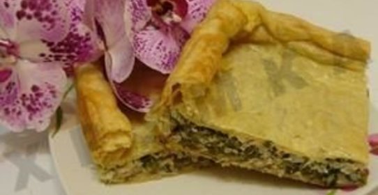 Пирог с рисом фасолью и рыбой