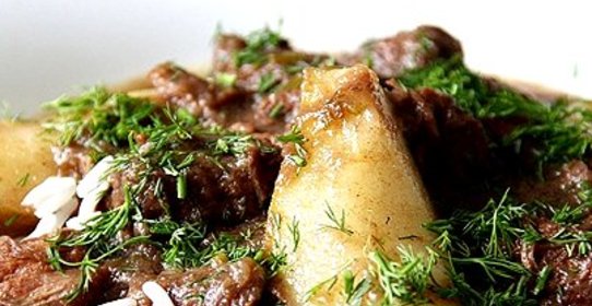 Говядина с грушей