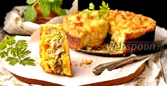 Пирог с брокколи и курицей