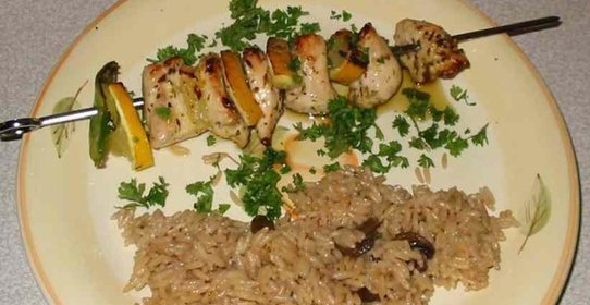 Куриные шашлыки с лимоном