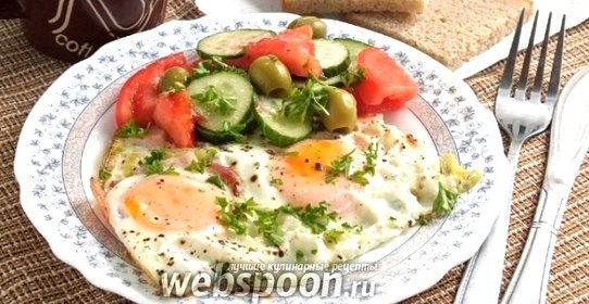 Яичница с беконом и пореем