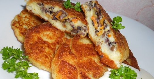 Картофельные котлеты с грибами