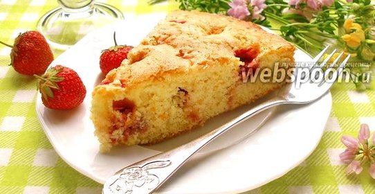 Сахарный клубничный пирог