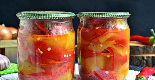 Сладкий перец в остром медовом маринаде на зиму