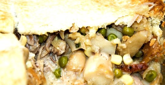 Пирог с уткой и грибами