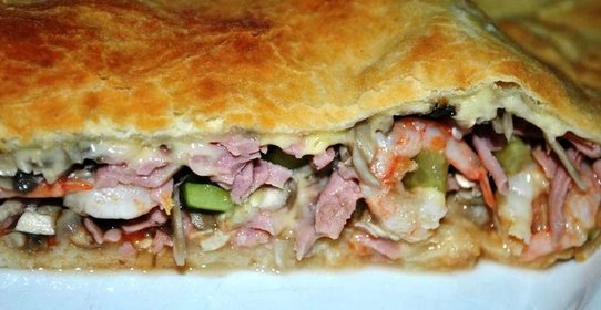 Пицца с креветками и грибами