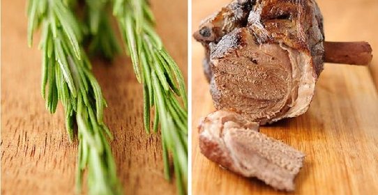 Запечённое в красном вине бедро ягненка