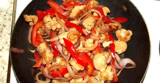 Рожки с овощами