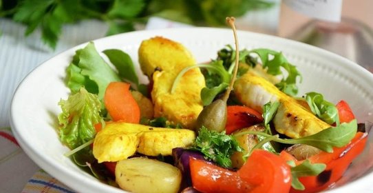 Салат с курицей и картофелем