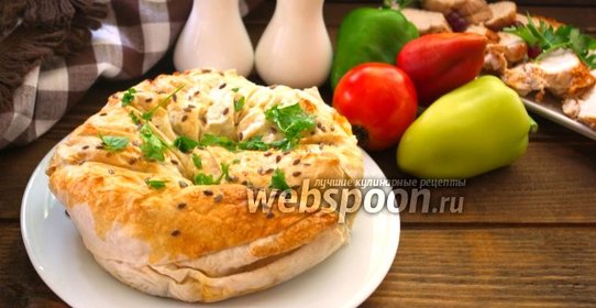 Пирог из лаваша с горошком и сыром