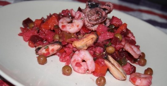 Винегрет с морепродуктами