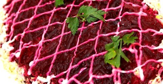 Сельдь под шубой с орехами