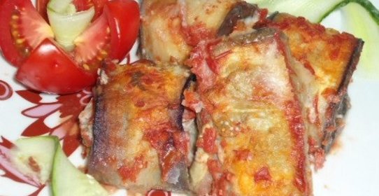 Рулеты из баклажанов с мясом