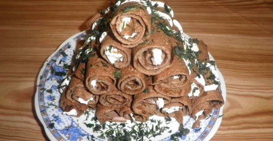 Печеночные рулетики с начинкой