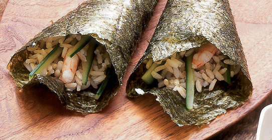 Рулеты нори + креветки