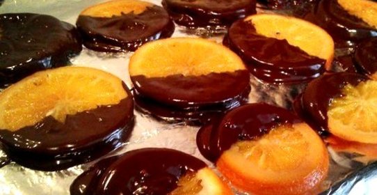 Карамелизованные апельсины в шоколаде