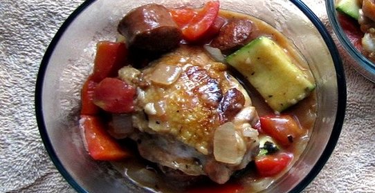 Рагу из кабачков с курицей