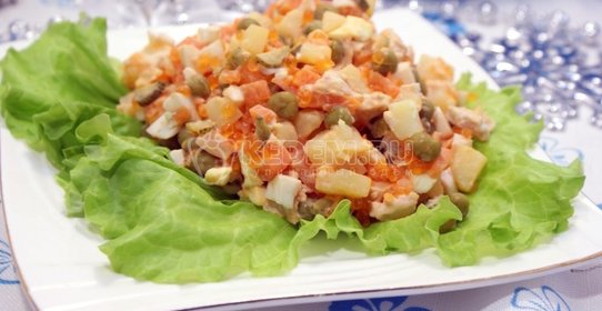 Салат из картофеля с лангустами