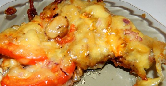 Мясо по‑французски с грибами