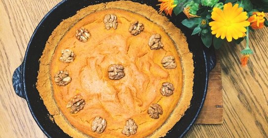 Тыквенный пирог с тестом из печенья