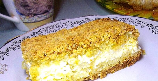 Песочный пирог с творогом