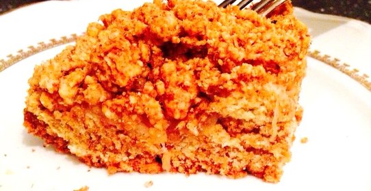 Песочный пирог с отрубями и яблоками