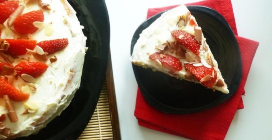 Пирог с клубникой и белым шоколадом